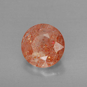 2.36 ct Orange Sunstone Stone, Natural Sunstone in Round Facet Shape for Sale