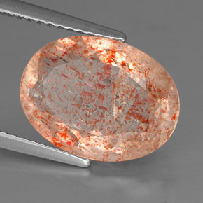 4.81 ct Orange Sunstone Stone, Natural Sunstone in Oval Facet Shape for Sale