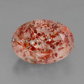 2.10 ct Orange Sunstone Gemstone, Sunstone Gem in Oval Facet Shape for Sale.