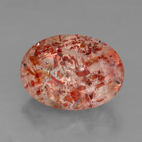 2.10 ct Orange Sunstone Stone, Natural Sunstone in Oval Facet Shape for Sale