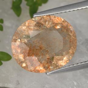 4.51 ct Orange Sunstone Stone, Natural Sunstone in Oval Facet Shape for Sale