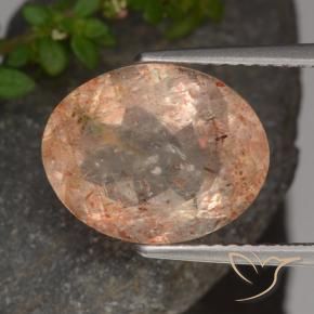5.58 ct Orange Sunstone Stone, Natural Sunstone in Oval Facet Shape for Sale