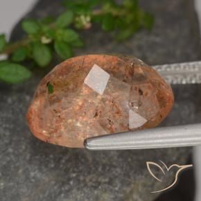 Sunstone Gemstone in 13.1 x 10.3 mm Size for Sale, Sunstone Stone in Light Orange Color