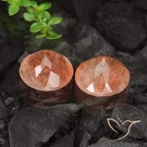 Sunstone Gemstones in 10 mm (calibrated) Size for Sale, Sunstone Stones in Ginger Orange Color