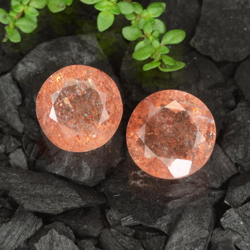 Ginger Orange Sunstone Gem - 3.1ct Round Facet (ID: 475881)