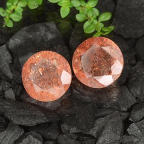 6.24 ctw Orange Sunstone Stones, Natural Sunstone in Round Facet Shape for Sale