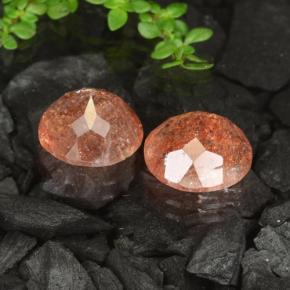 Sunstone Gemstones in 10 mm (calibrated) Size for Sale, Sunstone Stones in Ginger Orange Color