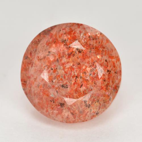 4.35 ct Orange Sunstone Gemstone, Sunstone Gem in Round Facet Shape for Sale.