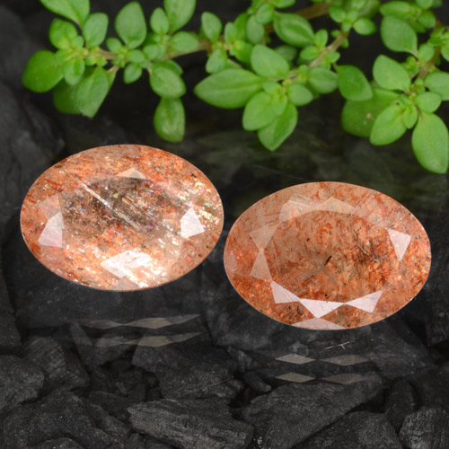Ginger Orange Sunstone Gem - 5.4ct Oval Facet (ID: 475954)