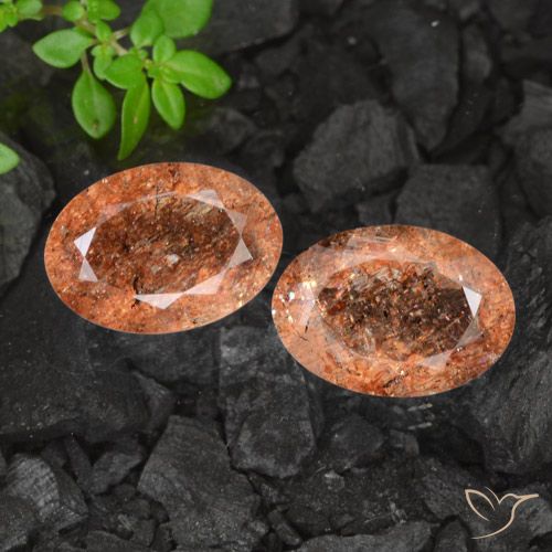 Reddish Orange Sunstone Gem - 5.2ct Oval Facet (ID: 475956)