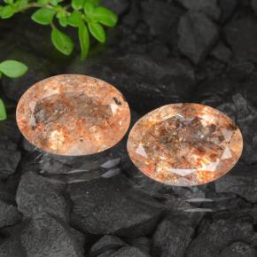 Light Orange Sunstone Gem - 5ct Oval Facet (ID: 475958)