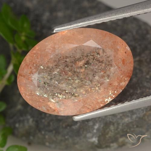 5.54ct Natural Medium Light-Orange Sunstone, Oval, Translucent, Photo A