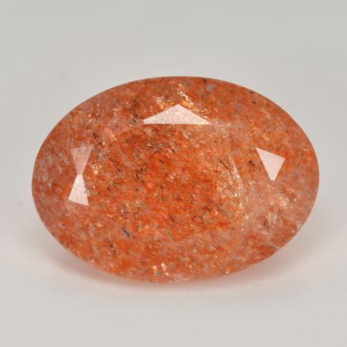 Grapefruit Orange Sunstone Gem - 6ct Oval Facet (ID: 475978)