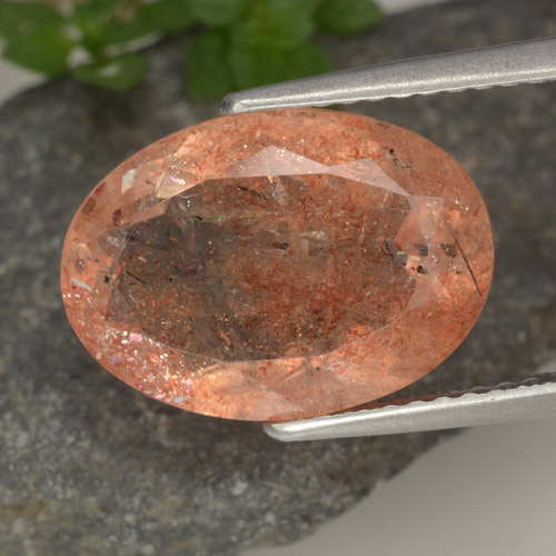 Medium Orange Sunstone Gem - 5ct Oval Facet (ID: 475984)