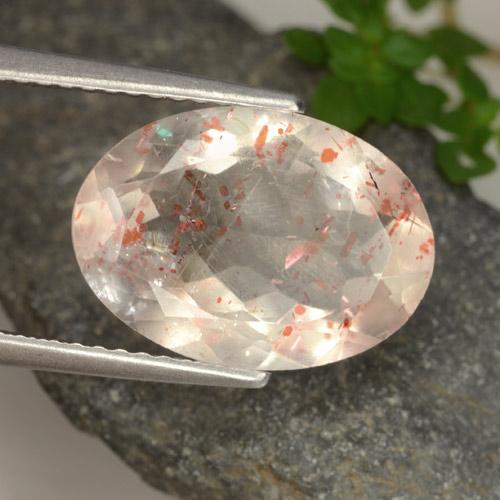 5.02 ct Orange Sunstone Stone, Natural Sunstone in Oval Facet Shape for Sale