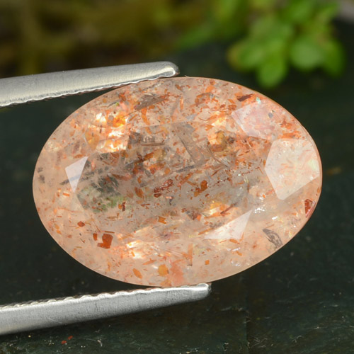 Light Tiger Orange Sunstone Gem - 5.7ct Oval Facet (ID: 476020)