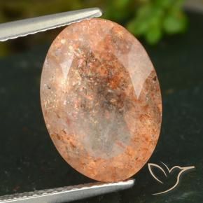 5.89 ct Orange Sunstone Stone, Natural Sunstone in Oval Facet Shape for Sale