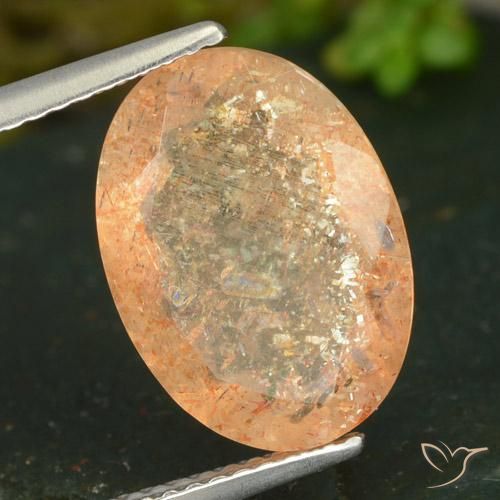 4.99 ct Orange Sunstone Stone, Natural Sunstone in Oval Facet Shape for Sale