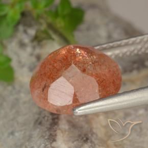 Sunstone Gemstone in 10 mm (calibrated) Size for Sale, Sunstone Stone in Medium Orange Color