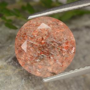 4.3ct Round Facet Orange Sunstone Gem for sale 4.3ct Round Facet Orange Sunstone Gem (ID: 476038)