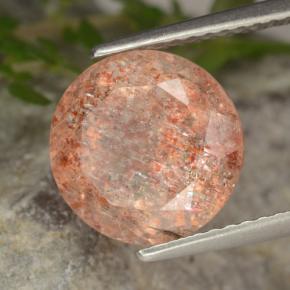 4.25 ct Orange Sunstone Stone, Natural Sunstone in Round Facet Shape for Sale