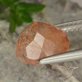 Sunstone Gemstone in 10 mm (calibrated) Size for Sale, Sunstone Stone in Reddish Orange Color