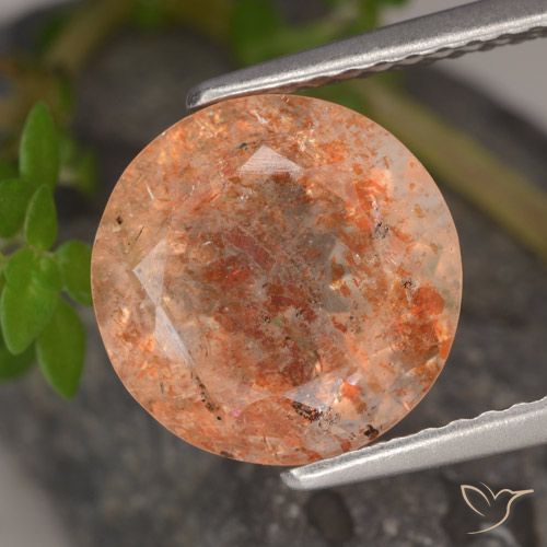 3.72ct Natural Medium-Light Orange Sunstone, Round, Translucent
