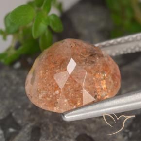 Sunstone Gemstone in 10 mm (calibrated) Size for Sale, Sunstone Stone in Medium-Light Orange Color