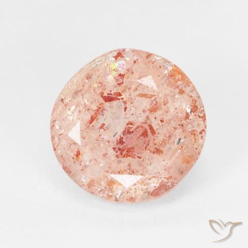 Eliolite o pietra del sole arancione taglio rotondo da 3,45 ct dall'India, dimensione 9,6mm, pietra preziosa naturale non trattati , purezza Transparent, Eliolite o pietra del sole Sfaccettatura rotonda da 1 pz, durezza Mohs di 6 - 6,5, Photo A