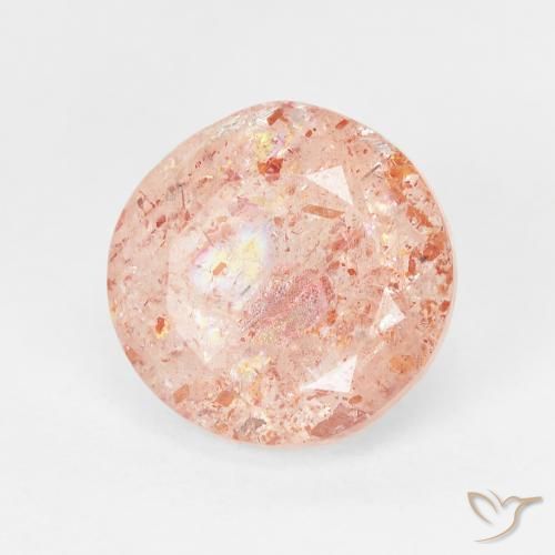 3.45 ct Pink Sunstone Stone, Natural Sunstone in Round Facet Shape for Sale