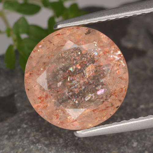 Light Orange Sunstone Gem - 3.1ct Round Facet (ID: 476074)