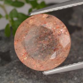 3.06 ct Orange Sunstone Stone, Natural Sunstone in Round Facet Shape for Sale