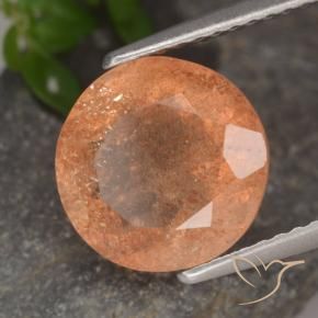 3.36 ct Orange Sunstone Stone, Natural Sunstone in Round Facet Shape for Sale