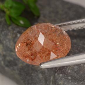 Sunstone Gemstone in 10 mm (calibrated) Size for Sale, Sunstone Stone in Reddish Orange Color