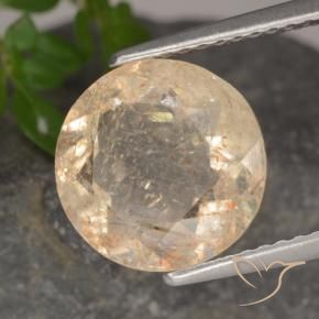 3.49 ct Orange Sunstone Stone, Natural Sunstone in Round Facet Shape for Sale