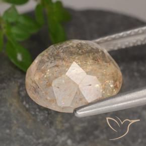 Sunstone Gemstone in 10 mm (calibrated) Size for Sale, Sunstone Stone in Cantaloupe Orange Color