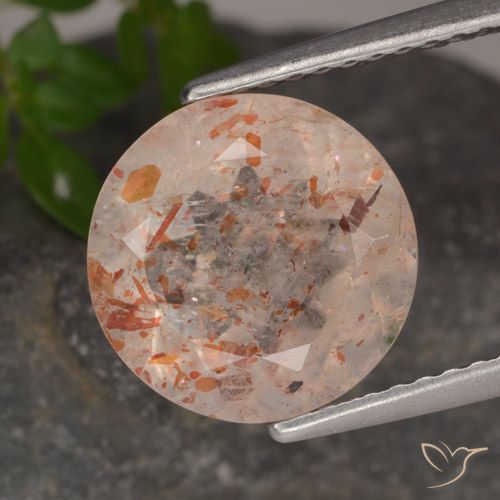 3.38 ct Orange Sunstone, 10.1 mm Round Cut From India, Photo A