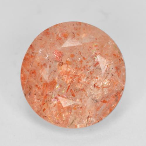 Light Tiger Orange Солнечный Камень Камень - 3ct Круглая Фасетная Огранка (ID: 476082)