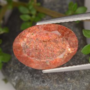 3.4ct Oval Facet Orange Sunstone Gem for sale 3.4ct Oval Facet Orange Sunstone Gem (ID: 476123)