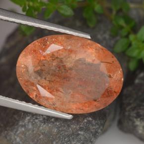 5.00 ct Orange Sunstone Stone, Natural Sunstone in Oval Facet Shape for Sale