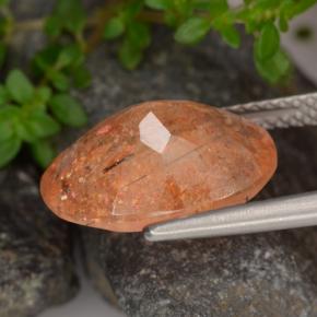 Sunstone Gemstone in 14 x 10 mm (calibrated) Size for Sale, Sunstone Stone in Grapefruit Orange Color
