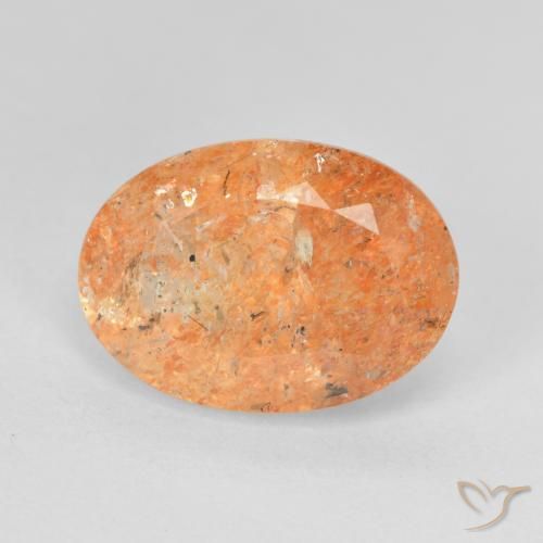 5.65ct Natural Medium Orange Sunstone, Oval, Translucent