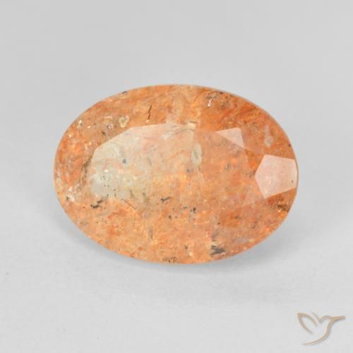 5.65 ct Orange Sunstone Stone, Natural Sunstone in Oval Facet Shape for Sale