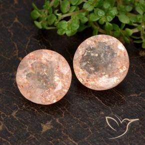 7.09 ctw Orange Sunstone Stones, Natural Sunstone in Round Facet Shape for Sale