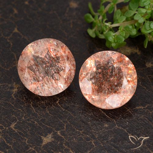 6.34 ct Orange Sunstone, 9.9 mm Round Cut From India, Photo A