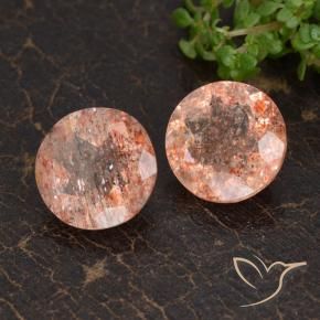 6.34 ctw Orange Sunstone Stones, Natural Sunstone in Round Facet Shape for Sale