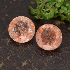 Light Orange Sunstone Gem - 2.9ct Round Facet (ID: 476231)