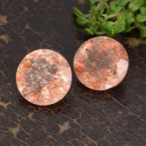 5.73 ctw Orange Sunstone Stones, Natural Sunstone in Round Facet Shape for Sale