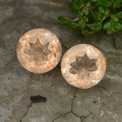 Light Peach Orange Sunstone Gem - 3.4ct Round Facet (ID: 476234)