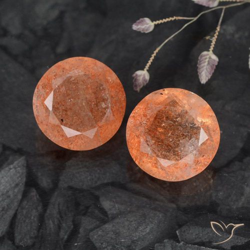 5.89ctw Natural Reddish Orange Sunstone, Round, Translucent